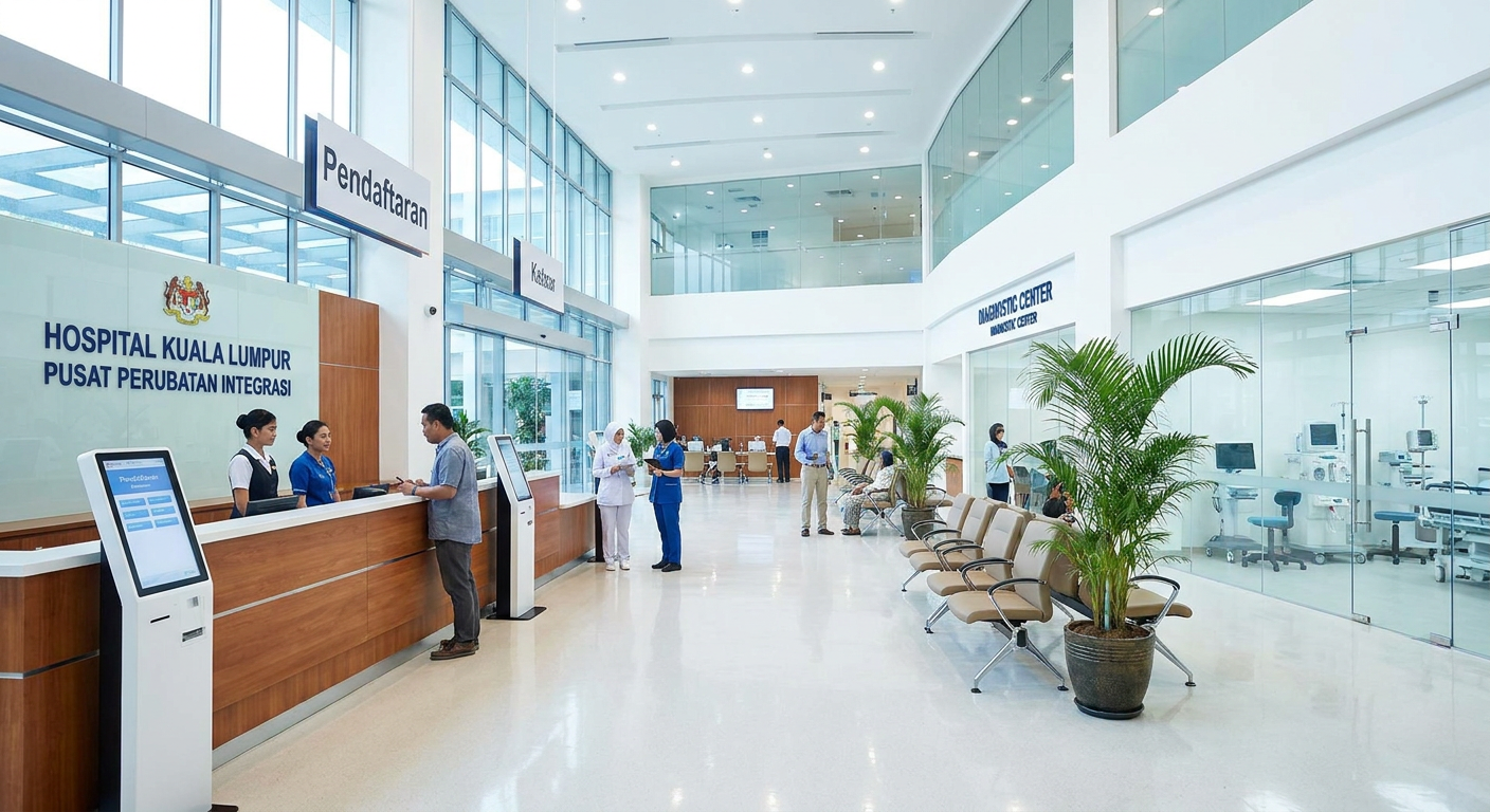 A modern and well-equipped Malaysian hospital, reflecting high standards of care.