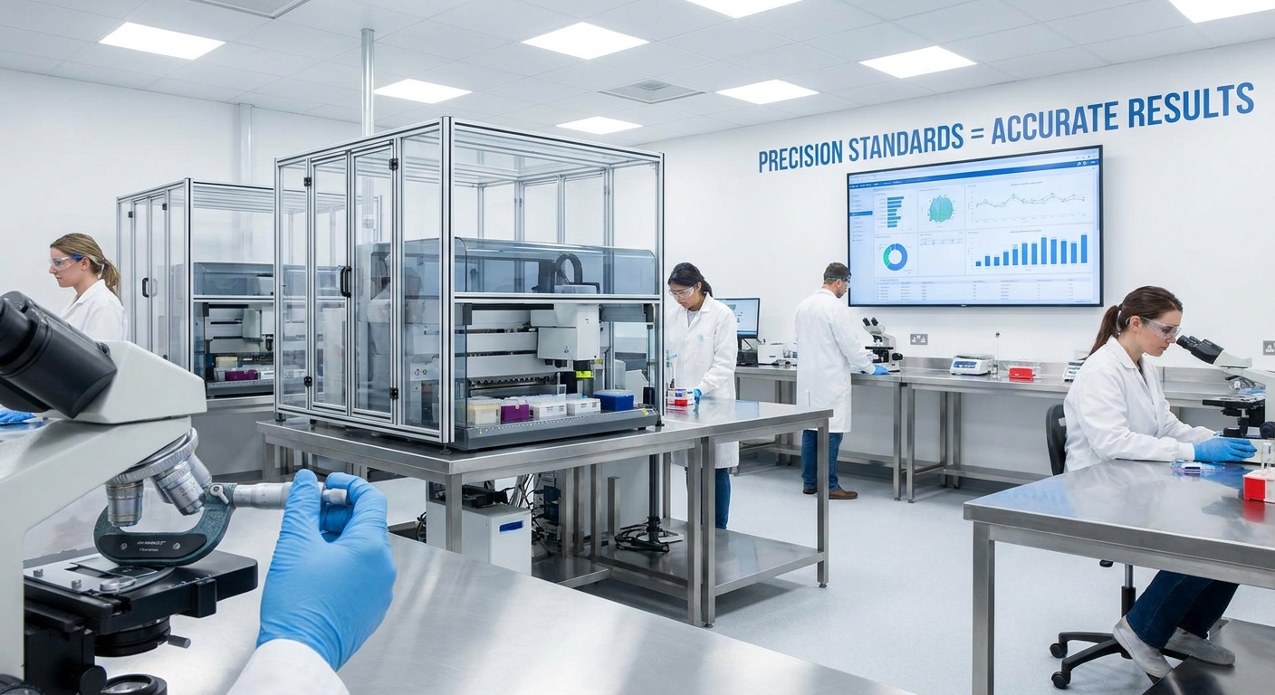 A modern laboratory where precise standards are crucial for accurate results.